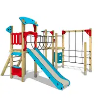 Klettergerüst Kindergarten mit Rutsche und Netzbrücke Wickey PRO Magic Pride – Bild 7