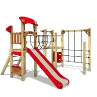 Klettergerüst Kindergarten mit Rutsche und Netzbrücke Wickey PRO Magic Pride – Bild 9