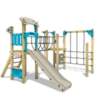 Klettergerüst Kindergarten mit Rutsche und Netzbrücke Wickey PRO Magic Pride – Bild 6