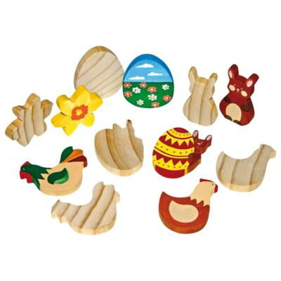 Holzfiguren Ostern 12er Set