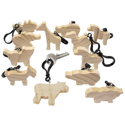 Holzfiguren Tiere Schlüsselanhänger