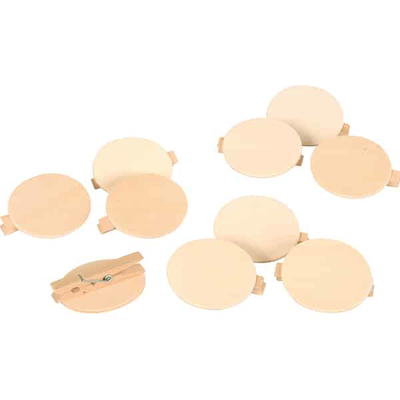 Holz-Buttons blanko zum Anstecken 10 Stück