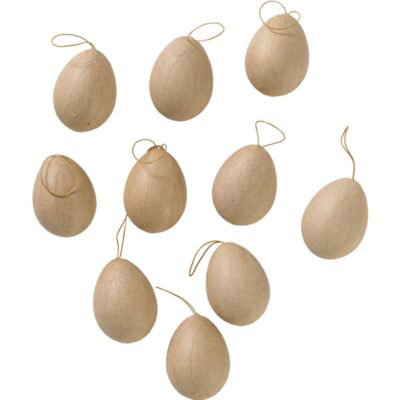 Karton-Eier mit Aufhänger 10er Set