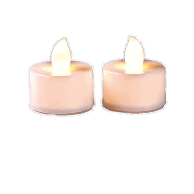 Teelichter LED hellgelb mit Batterien 2er Set