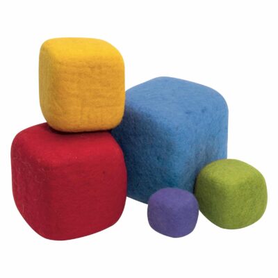 Filz Regenbogen Stapelwürfel - 5 Stück