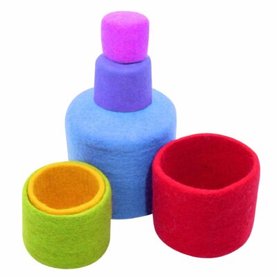 Filz Regenbogen Stapelschalen - 6 Stück