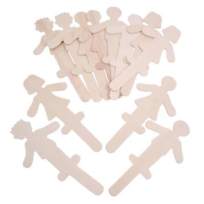 Menschen Holzbastelstäbchen 12er Set