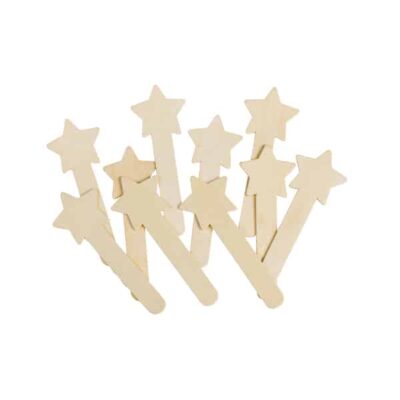 Sterne Holzbastelstäbchen 10er Set