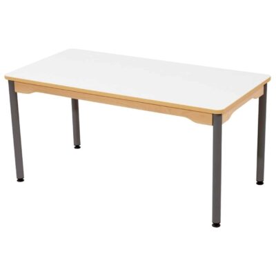 Tisch Rechteckig 120x60 cm mit beschichteter Tischplatte - Metallfußteil Grau