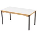 Tisch Rechteckig 120×60 cm mit beschichteter Tischplatte – Metallfußteil Grau - 52840 c001 230907 pd