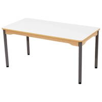 Tisch Rechteckig 120x60 cm mit beschichteter Tischplatte - Metallfußteil Grau