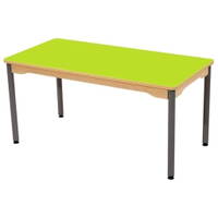 Tisch Rechteckig 120x60 cm mit beschichteter Tischplatte - Metallfußteil Grau – Bild 4