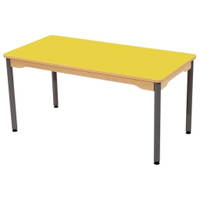 Tisch Rechteckig 120x60 cm mit beschichteter Tischplatte - Metallfußteil Grau – Bild 5
