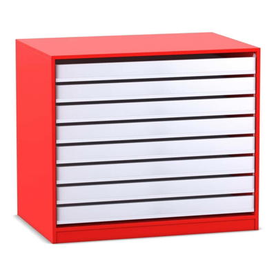 Flexeo® Papier- und Bilderschrank, 8 große Auszüge
