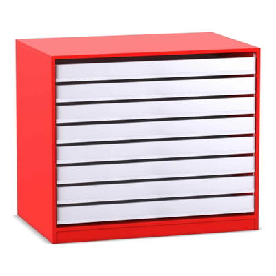 Flexeo® Papier- und Bilderschrank, 8 große Auszüge