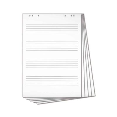 Flipchart-Block mit Notenlinien, 5 Stück