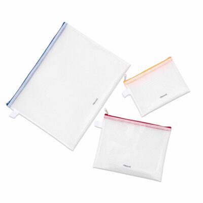 Reißverschlussbeutel, ohne PVC, 5 Stück, transparent