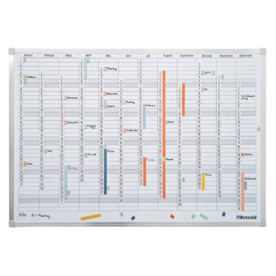 Whiteboard-Jahresplaner mit Magnetsymbolen, 65 x 95 cm