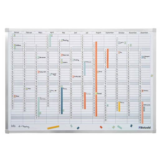 Whiteboard-Jahresplaner mit Magnetsymbolen, 65 x 95 cm - Betzold Whiteboard Jahresplaner mit Magnetsymbolen 65 x 95 cm E 768760 a ZD