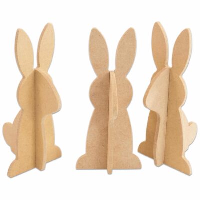 MDF-Hasen, 3 Stück