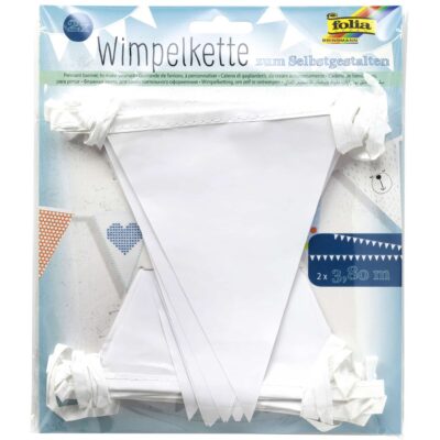 Blanko-Wimpelketten zum Selbstgestalten, 2 Stück