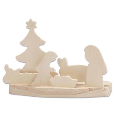 Weihnachtskrippe mit Kerzenhalter zum Selbstgestalten