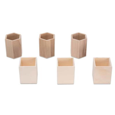 Stifthalter aus Holz, 3 Stück