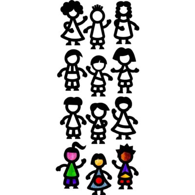 Fensterbilder „Kinder“, 36 Stück