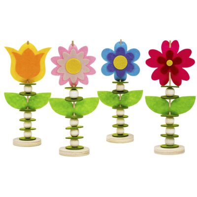 Bastelset „Filzblumen“, 4er-Set