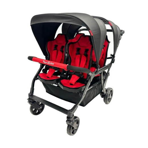 poussette-4-places-assises-reversibles-dsp4-red Familidoo DSP4 Krippenwagen 4-Sitzer (mit Wendesitz) - poussette 4 places assises reversibles dsp4 red
