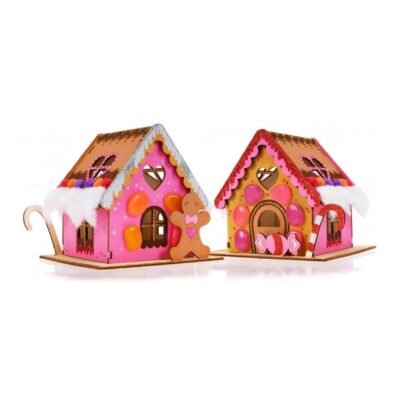 Holz-Bausatz "Lebkuchenhaus" 3er Set