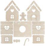 Holz-Bausatz „Lebkuchenhaus“ 3er Set - 103 33 3