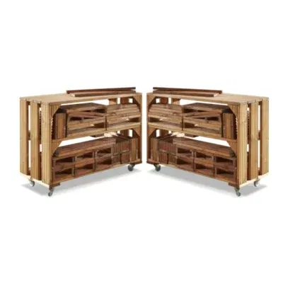 Konstruktionswagen-Set „Bauwerk“ – mit 50 Holzbausteinen