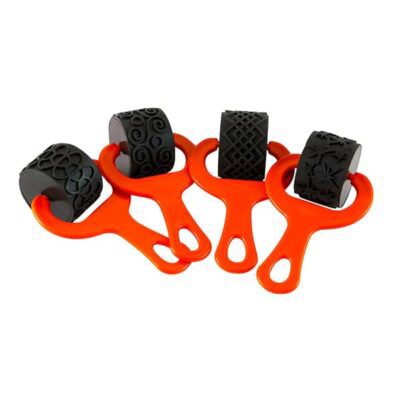 Mal- und Knet-Strukturroller 4er Set (Rot)