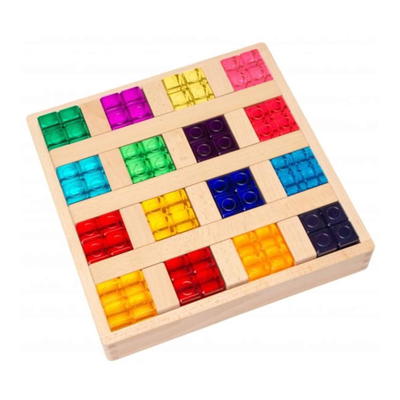 Holzbaukasten „Acrylquader mit Setzleisten“