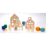 Holzrahmen „Häuser für Acrylwürfel“ 3er Set - 400 61 02