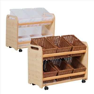 Aufbewahrungsregal, 6 Boxen oder Körbe