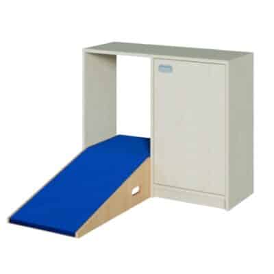 Durchkrabbelschrank 1 - mit 2 Rampen und Schrank, Tür, 1 Einlegeboden