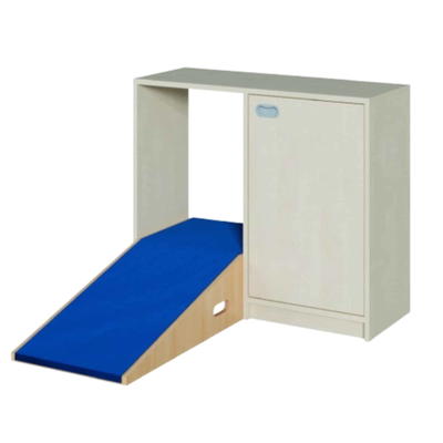 Durchkrabbelschrank 1 – mit 2 Rampen und Schrank, Tür, 1 Einlegeboden