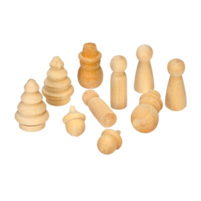 Holzfiguren Weihnachtsset, 10-tlg.