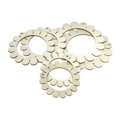 Holzanhänger "Web-Blume" 6tlg.