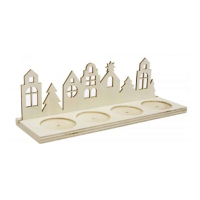 Teelichthalter Advents-Stadt