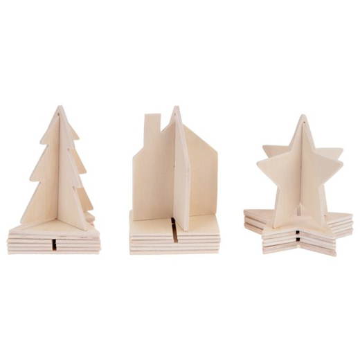 103-75 Holzanhänger Weihnachtsmix I 12tlg. - 103 75