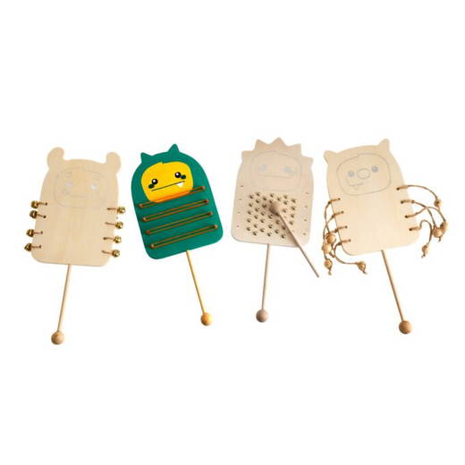 103-81 Holz-Bausatz „Musikalische Monsterchen“ 4er Set - 103 81