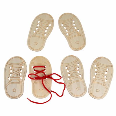 DIY-Holzform „Fädelschuhe“ 6er Set