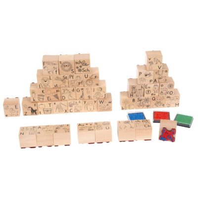 Holzstempel „Anlaute“ 40tlg. inkl. 3 passenden Stempelkissen