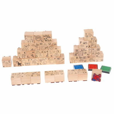 Holzstempel „Anlaute“ 40tlg. inkl. 3 passenden Stempelkissen