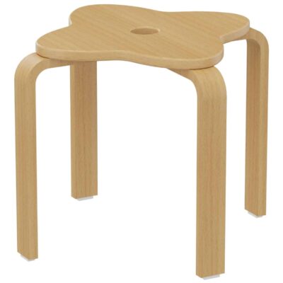 Kleeblatthocker Holz, vierblättrig