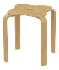 Kleeblatthocker Holz, vierblättrig – Bild 4