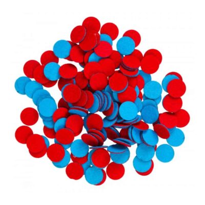 Filz-Wendeplättchen "Rot + Blau" 100tlg.